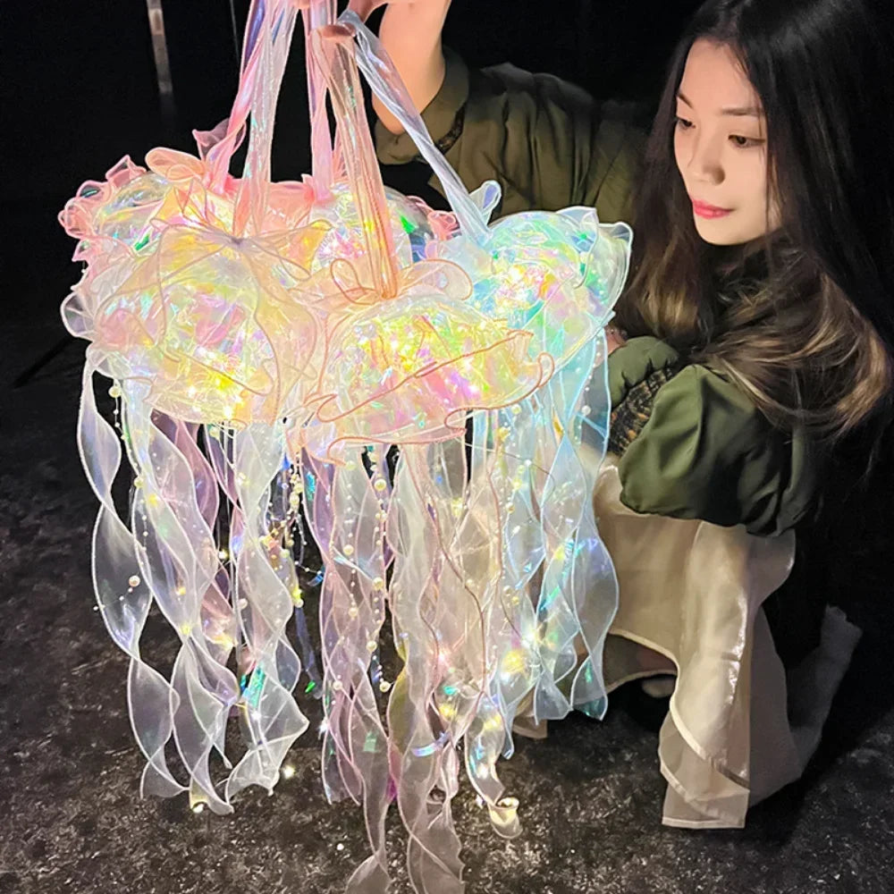 LED Gradient Jellyfish Decoration Night Lamp