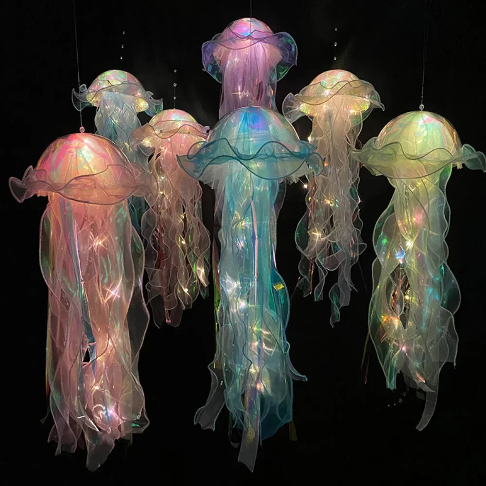 LED Gradient Jellyfish Decoration Night Lamp