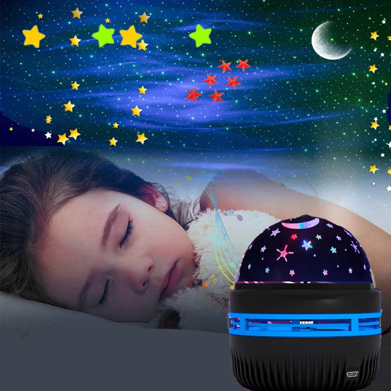 LED Water Pattern, Rotating Galaxy, Starry Sky Projector