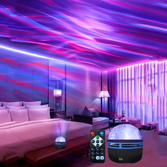 LED Water Pattern, Rotating Galaxy, Starry Sky Projector